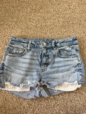 Light Blue Distressed Denim Women's Shorts